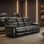 smoke zero gravity leather power loveseat